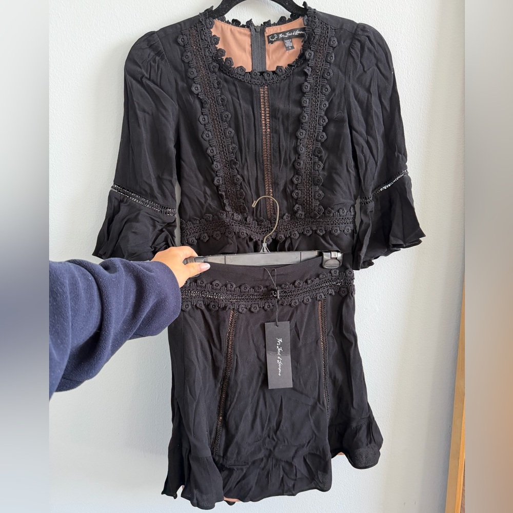 For Love And Lemons Black Floral Lace set
